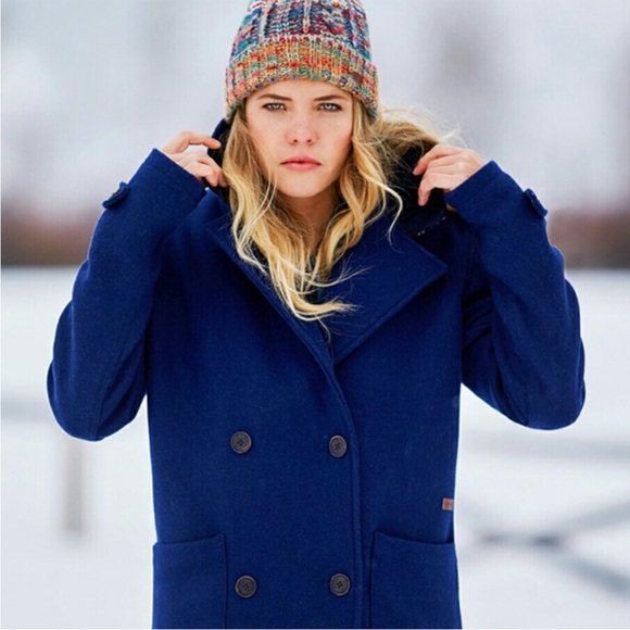 Roxy Navy Blue Pea Coat - Picture 2 of 3